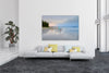 Morning Stroll ©Johann Montet, abstract photography of people walking on  Four Mile Beach, Port Douglas at sunrise on the wall of a luxury modern living room